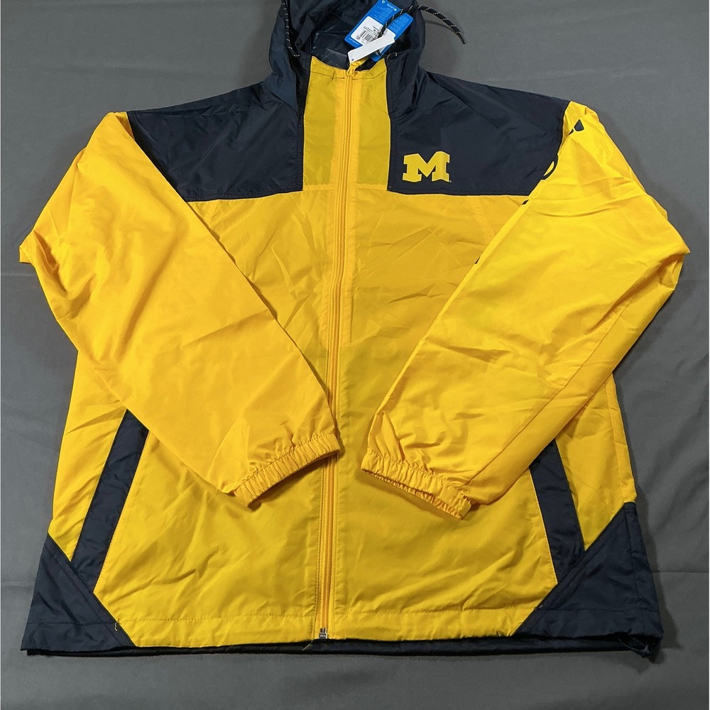 Columbia Michigan Wolverines CLG Flash Challenger II Windbreaker Navy Gold‎ New